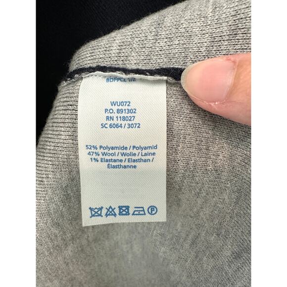 BODEN | Open Front Wool Blend Sweater Cardigan Navy Blue & Gray | Small - Picture 7 of 8